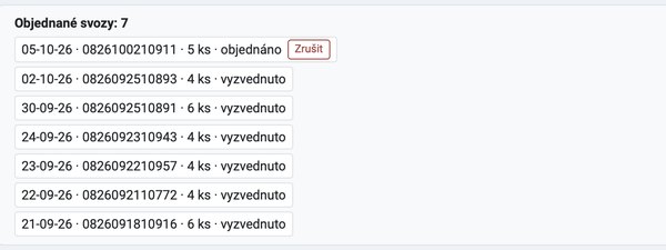Objednané svozy PPL